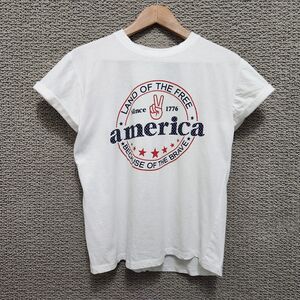 POPULAR SPORTS Women's America Graphic T-Shirt White Size L